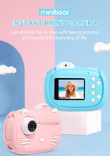 Load image into Gallery viewer, Minibear Children Camera For Kids Instant Camera 1080P Digital Camera For Children Photo Camera Toys For Girl Boy Birthday Gifts