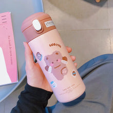 Load image into Gallery viewer, Holaroom Stainless Steel Thermos Vacuum Flask Creative Straw Cup Cute Thermal Insulation Water Bottle Practical Gift About 380ml
