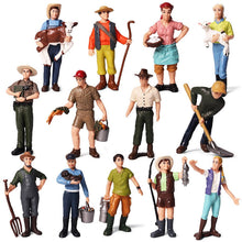 Load image into Gallery viewer, 1:25 Farm Human Figure Worker Farmer Action Figure PVC People Model Figurine Decor Accessories Toys for Children Gift