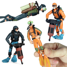 Load image into Gallery viewer, Simulation doll toy figure model solid plastic underwater adventure diver doll scene decoration toys children's gifts