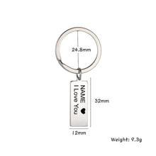 Load image into Gallery viewer, I Love You Keychain Personalized Name Custom Couple Stainless Steel Key Ring Valentine Day Mother Day Gift For Man Women Jewelry