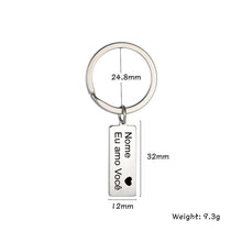 Load image into Gallery viewer, I Love You Keychain Personalized Name Custom Couple Stainless Steel Key Ring Valentine Day Mother Day Gift For Man Women Jewelry