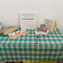 Load image into Gallery viewer, INS Checkered Rectangular Tablecloth Cafe Restaurant Plaid Table Cloth Picnic Photo Prop Background Cloth Desk Mat Decor 식탁보