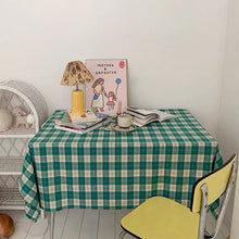 Load image into Gallery viewer, INS Checkered Rectangular Tablecloth Cafe Restaurant Plaid Table Cloth Picnic Photo Prop Background Cloth Desk Mat Decor 식탁보