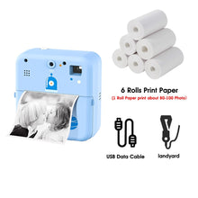 Load image into Gallery viewer, Instant Photo Print Camera For Kids Thermal Label Printer Digital Toy Camera For Child Girl Birthday Gift