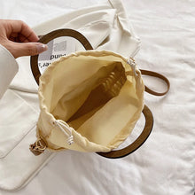 Load image into Gallery viewer, JIOMAY Straw Bags Summer 2023 Women Tote Bags Designer Handbags PurseS Weave Drawstring Closure Wooden Handle Beach Shoulder Bag