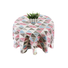 Load image into Gallery viewer, Japan Style Tablecloth Cotton Linen Round Table Cloth Nordic Table Cover for Home Wedding Party Decoration Printed White Yellow