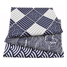 Load image into Gallery viewer, Japanese Style Cotton Linen Tablecloth Washable Rectangular Blue Sea Ripple Home Coffee Dining Table Fireplace Microwave Cover