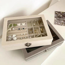 Load image into Gallery viewer, Jewelry Storage Box Earring Ring Necklace Organizers Storage Transparent Jewlery Holder Display Box for Jewelry Classification