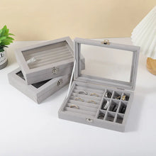 Load image into Gallery viewer, Jewelry Storage Box Earring Ring Necklace Organizers Storage Transparent Jewlery Holder Display Box for Jewelry Classification