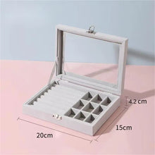 Load image into Gallery viewer, Jewelry Storage Box Earring Ring Necklace Organizers Storage Transparent Jewlery Holder Display Box for Jewelry Classification