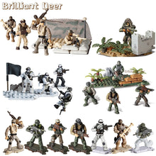 Load image into Gallery viewer, Jungle Snow Desert Combat Scene Special Force WW2 Military Toy Soldiers Action Figure Army Weapon Gun Vest Building Blocks Set