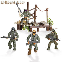 Load image into Gallery viewer, Jungle Snow Desert Combat Scene Special Force WW2 Military Toy Soldiers Action Figure Army Weapon Gun Vest Building Blocks Set