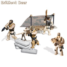 Load image into Gallery viewer, Jungle Snow Desert Combat Scene Special Force WW2 Military Toy Soldiers Action Figure Army Weapon Gun Vest Building Blocks Set