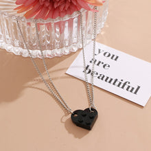 Load image into Gallery viewer, KISS WIFE Punk 2Pcs Heart Brick Couples Love Necklace For Lovers Women Men Elements Friendship Necklaces Valentines Jewelry