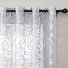 Load image into Gallery viewer, Brown Short Geometric Tulle Voile Hall Curtains for Living Room Bedroom Kitchen Curtain Shade Window Voile Curtain Fabric Drapes