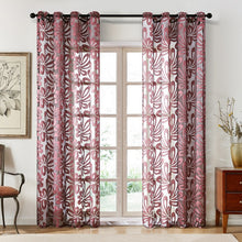 Load image into Gallery viewer, Brown Short Geometric Tulle Voile Hall Curtains for Living Room Bedroom Kitchen Curtain Shade Window Voile Curtain Fabric Drapes