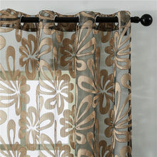Load image into Gallery viewer, Brown Short Geometric Tulle Voile Hall Curtains for Living Room Bedroom Kitchen Curtain Shade Window Voile Curtain Fabric Drapes