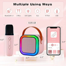 Load image into Gallery viewer, Karaoke Machine for Adults and Kids Portable Karaoke Machine with 2 Wireless Bluetooth Microphones Best Birthday Gift Meetings