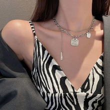 Load image into Gallery viewer, Korean Stainless Steel Choker Layered Necklace Women Punk Trendy Dainty Chain Statement Pendant Hip Hop Jewelry
