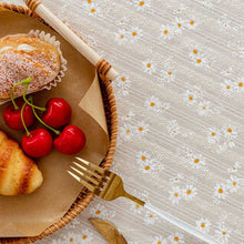 Load image into Gallery viewer, Korean Style Small Daisy Cotton Floral Tablecloth,Tea Table Decoration,Rectangle Table Cover For Kitchen Wedding Dining Room