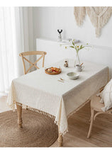 Load image into Gallery viewer, Korean Style Small Daisy Cotton Floral Tablecloth,Tea Table Decoration,Rectangle Table Cover For Kitchen Wedding Dining Room