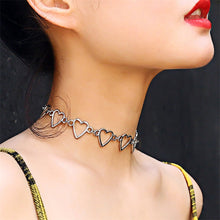 Load image into Gallery viewer, Kpop Vintage Harajuku Goth Metal Heart Neck Chains Choker Grunge Necklaces For Women Egirl Cosplay Aesthetic Accessories Jewelry