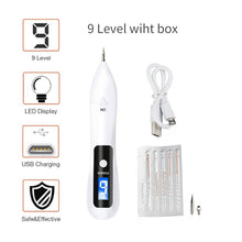 Load image into Gallery viewer, LCD Face Plasma Pen Skin tag remover pen Tattoo removal Black dot Dark Spot verrgas pencil remove warts Laser Mole Removal tools