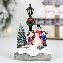 Load image into Gallery viewer, LED Christmas Village Ornaments Microlandscape Resin Figurines Decoration Santa Claus Pine Needles Snow View Holiday Gift