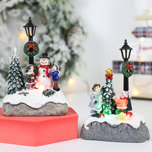 Load image into Gallery viewer, LED Christmas Village Ornaments Microlandscape Resin Figurines Decoration Santa Claus Pine Needles Snow View Holiday Gift