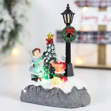 Load image into Gallery viewer, LED Christmas Village Ornaments Microlandscape Resin Figurines Decoration Santa Claus Pine Needles Snow View Holiday Gift