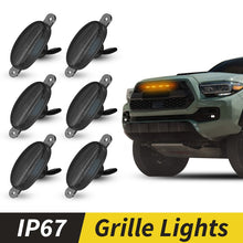 Load image into Gallery viewer, LED Front Grille Marker Lights w/Projector Lens Assembly Compatible with Cars, Pickups, Trucks, SUV, Trailer, 3000K Amber