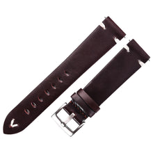 Load image into Gallery viewer, Leather Watchband Black Dark Brown Oil Wax Leather Watch Strap Italian 18mm 20mm 22mm Quick Release Watch Belt Handmade