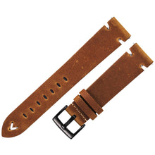 Load image into Gallery viewer, Leather Watchband Black Dark Brown Oil Wax Leather Watch Strap Italian 18mm 20mm 22mm Quick Release Watch Belt Handmade