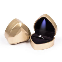 Load image into Gallery viewer, Luxury Jewelry Couple Ring Box With LED Light For Engagement Wedding Ring Box Festival Birthday Jewerly Ring Display Gift Boxes