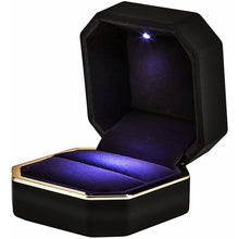 Load image into Gallery viewer, Luxury Jewelry Couple Ring Box With LED Light For Engagement Wedding Ring Box Festival Birthday Jewerly Ring Display Gift Boxes