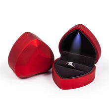 Load image into Gallery viewer, Luxury Jewelry Couple Ring Box With LED Light For Engagement Wedding Ring Box Festival Birthday Jewerly Ring Display Gift Boxes