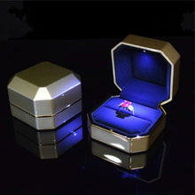 Load image into Gallery viewer, Luxury Jewelry Couple Ring Box With LED Light For Engagement Wedding Ring Box Festival Birthday Jewerly Ring Display Gift Boxes