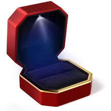 Load image into Gallery viewer, Luxury Jewelry Couple Ring Box With LED Light For Engagement Wedding Ring Box Festival Birthday Jewerly Ring Display Gift Boxes