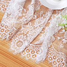 Load image into Gallery viewer, Luxury lace black white Embroidery bed Table Runner flag cloth cover kitchen Christmas Party tablecloth Wedding decor 36*300cm