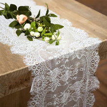 Load image into Gallery viewer, Luxury lace black white Embroidery bed Table Runner flag cloth cover kitchen Christmas Party tablecloth Wedding decor 36*300cm