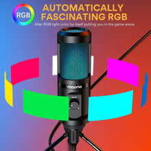 Load image into Gallery viewer, MAONO Gaming USB Microphone Desktop Condenser Podcast Microfono Recording Streaming Microphones With Breathing Light PM461TR RGB