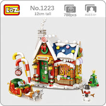 Load image into Gallery viewer, LOZ Mini Christmas Santa Claus House Model Building Block With Snowman Dolls Architecture Bricks DIY Christmas Toy Kid Gifts