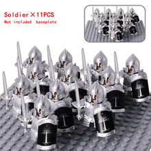 Load image into Gallery viewer, MOC Medieval Dwarf Warrior Elves Knights lotr Figures Building Blocks Accessories Armor Shield Weapon DIY Toys For Children gift