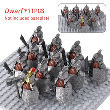 Load image into Gallery viewer, MOC Medieval Dwarf Warrior Elves Knights lotr Figures Building Blocks Accessories Armor Shield Weapon DIY Toys For Children gift