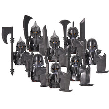Load image into Gallery viewer, MOC Medieval lotr Figures Orc Soldiers Raider Vargr Wolf Elephant Mount Knights Building Blocks Bricks Toys for children gifts