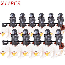 Load image into Gallery viewer, MOC Medieval lotr Figures Orc Soldiers Raider Vargr Wolf Elephant Mount Knights Building Blocks Bricks Toys for children gifts