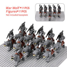 Load image into Gallery viewer, MOC Medieval lotr Figures Orc Soldiers Raider Vargr Wolf Elephant Mount Knights Building Blocks Bricks Toys for children gifts