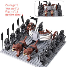 Load image into Gallery viewer, MOC Medieval lotr Figures Orc Soldiers Raider Vargr Wolf Elephant Mount Knights Building Blocks Bricks Toys for children gifts