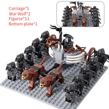 Load image into Gallery viewer, MOC Medieval lotr Figures Orc Soldiers Raider Vargr Wolf Elephant Mount Knights Building Blocks Bricks Toys for children gifts